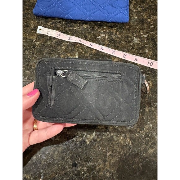 Vera Bradley Set of 2 Wallets Electric Blue Trifold + Black Zip ID Key - Picture 10 of 13